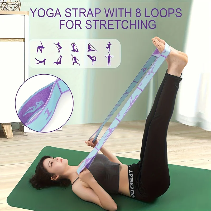 Enhanced Resistance Bands Set for Yoga, Pilates, Home Gym, and Pull-Up Training - Purple, Blue, Pink Elastic Straps with Guide