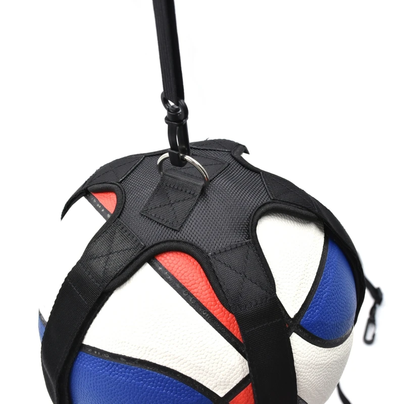 Volleyball Trainer for Solo Practice Adjustable Elastic Cord Black