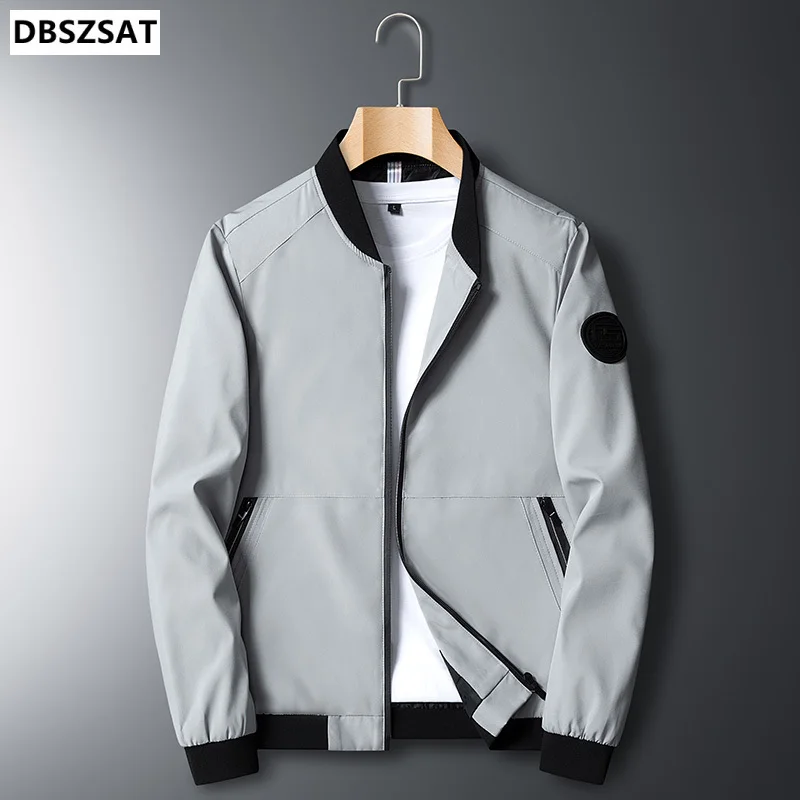 

Мужская куртка-бомбер, повседневная мужская верхняя одежда, ветровка, пальто, модная мужская приталенная бейсбольная куртка-пилот с воротником-стойкой, 2023