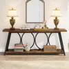 70.9 inch Extra Long Console Table,  Industrial Sofa Table Behind Couch with 2 Tier Storage Shelf ,  Narrow Entryway 4
