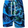Men's Skull 3D Pattern Comfy Shorts Oversized Casual Elastic Waist Drawstring Shorts for Summer Beach And Basketball Sport Short 2