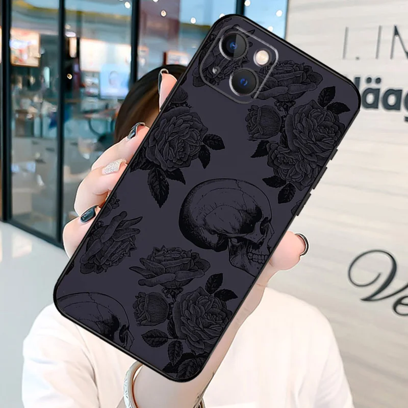 Skull Gothic Creepy Pastel Goth Phone Case For iPhone 12 11 13 Pro Max 7 8 Plus Silicone Cover For iPhone XR X XS Max SE iphone 11 clear case