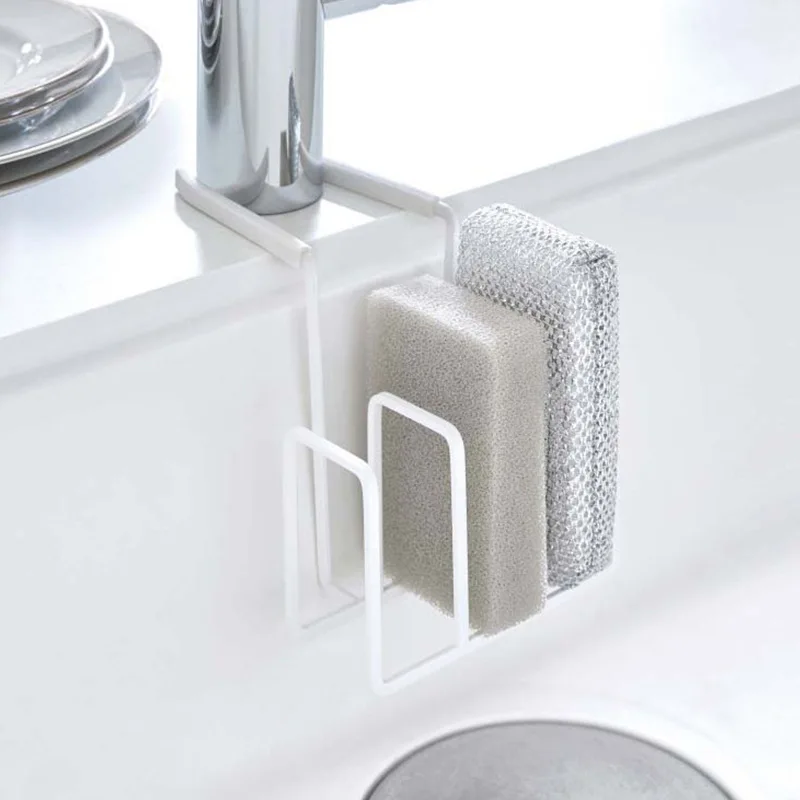 1/2pcs Multi functional faucet sink storage rack, steel wire ball storage, sponge faucet drain rack, kitchen storage