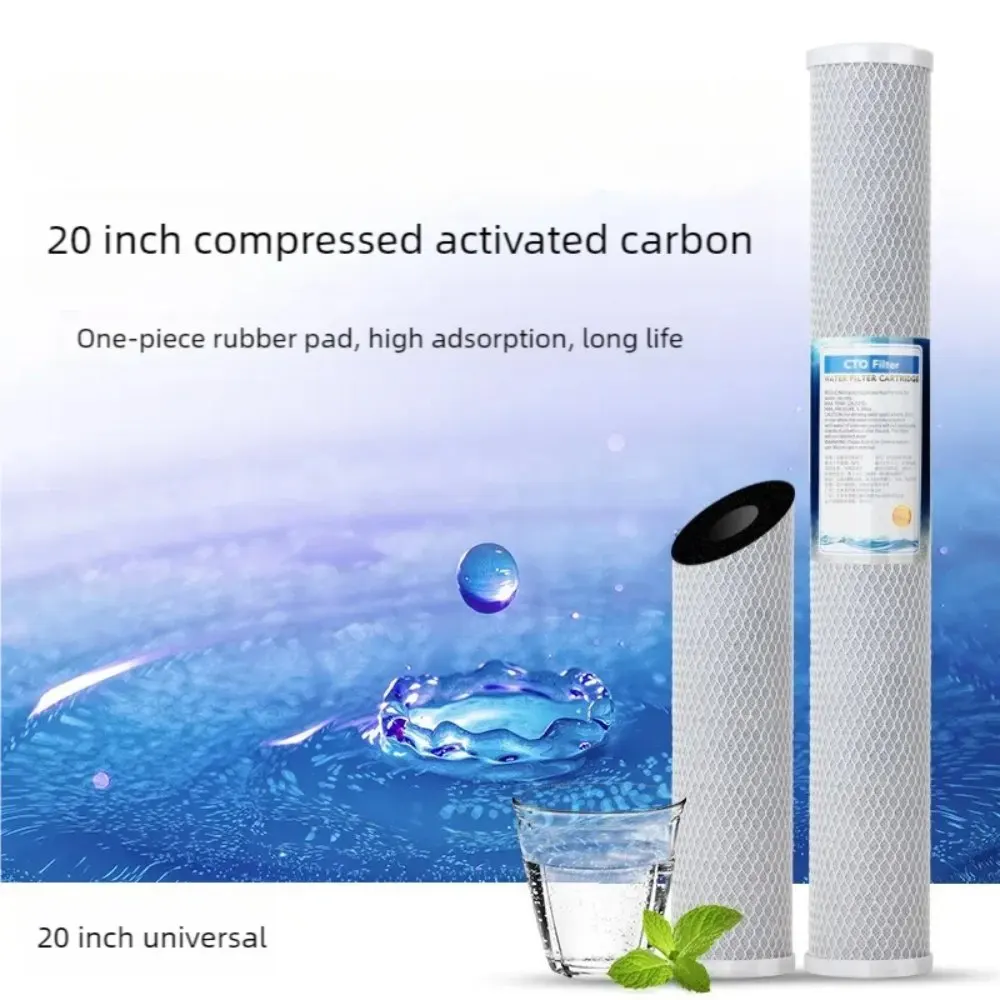 Description Picture 6 of item20-inch Compressed Activated Carbon CTO Filter Element Commercial Whole House Filter Water Purifier Front Carbon Rod Mesh Carbon