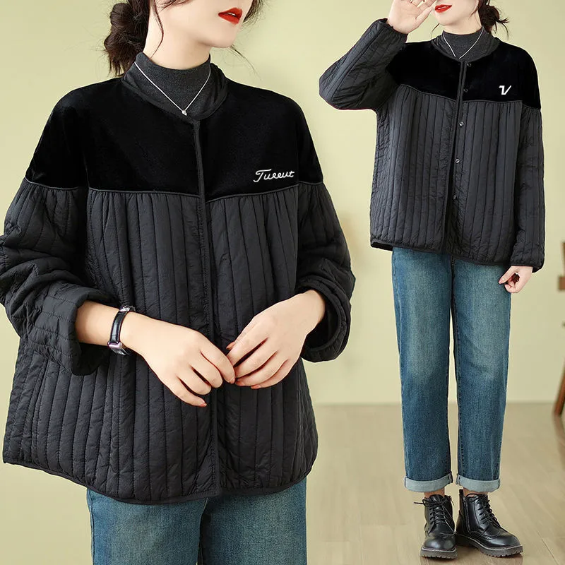 Autumn Winter Golf Wear Women Korean Golf Jacket Fashion Cotton Clip Casual Coat Thickening New Jacket Women Clothing