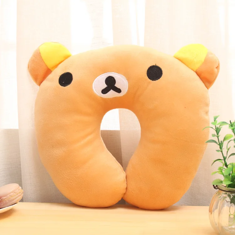 New Cotton Solid Color U-Shaped Pillow Soft Neck Pillows Portable Travel Car Air Flight U-shape Cervical Spine Slept Bedding 5