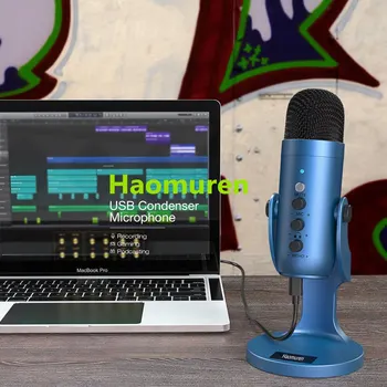 Professional USB Condenser Microphone Studio Recording Mic for PC Computer Phone Gaming Streaming Podcast Vocals Laptop Desktop