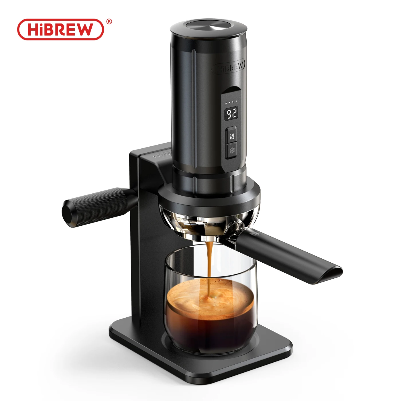 ماكينة قهوة محمولة HiBREW H4C Max مع تسخين لاسلكي وحامل بورتافلتر بدون قاعدة 58 ملم للمنزل والمكتب والتخييم