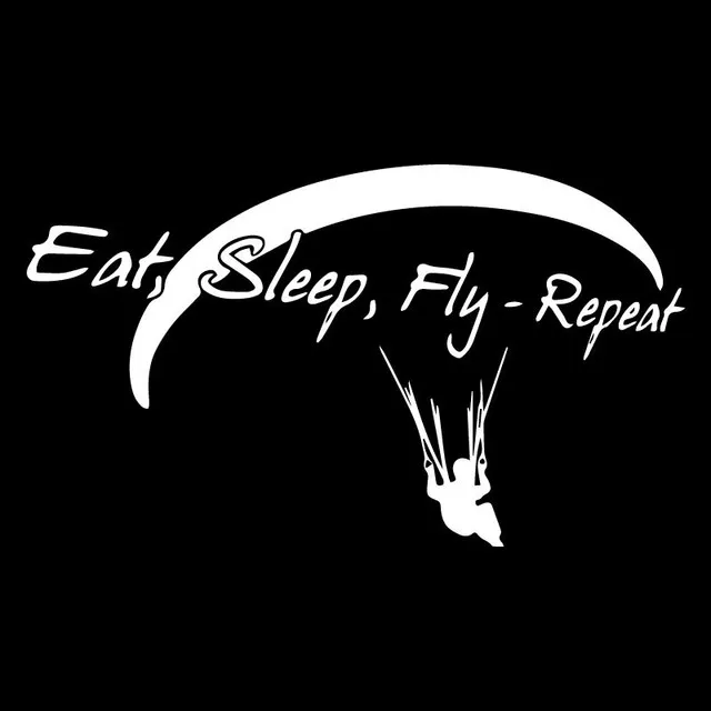 

Paragliding Ye-Go To Sleep-End Meat Again Car Sticker 22CM White