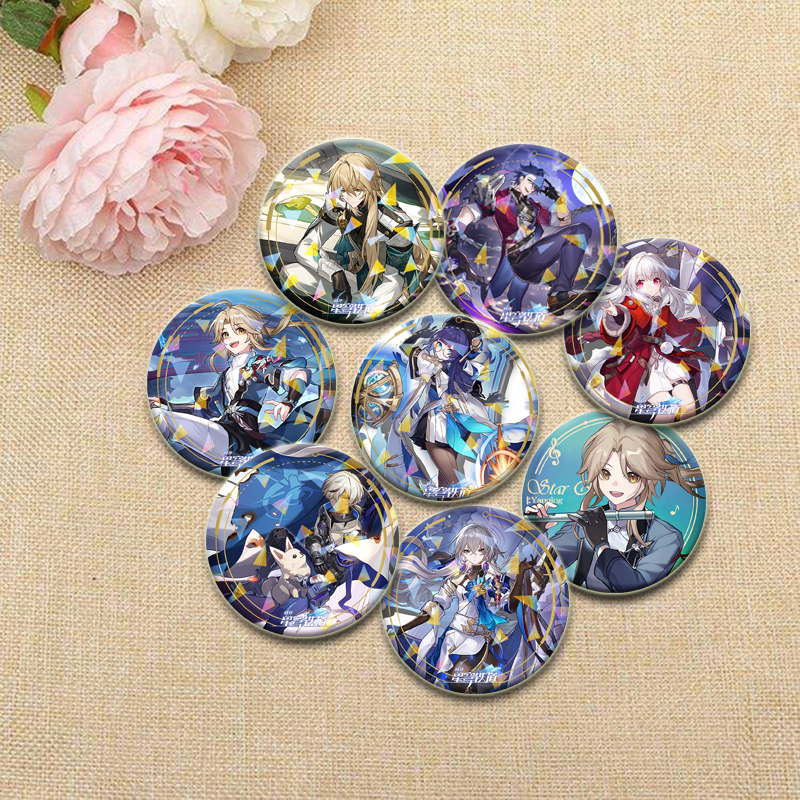 Anime Honkai Star Rail Pins HD Print Cartoon Badge Handmade Tinplate Brooches Breastpin for Backpack Clothes Gift Accessory