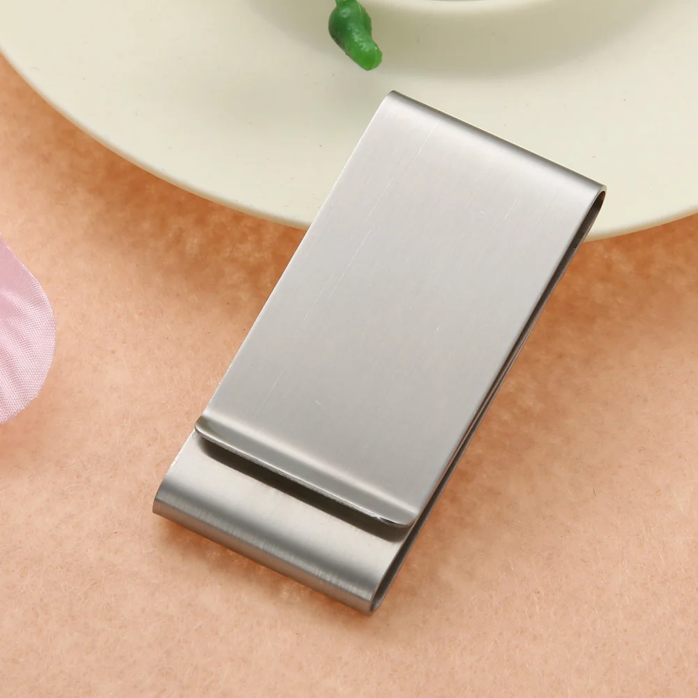 Stainless Steel Money Clip Credit Card Holder for Card Book Portable Unisex