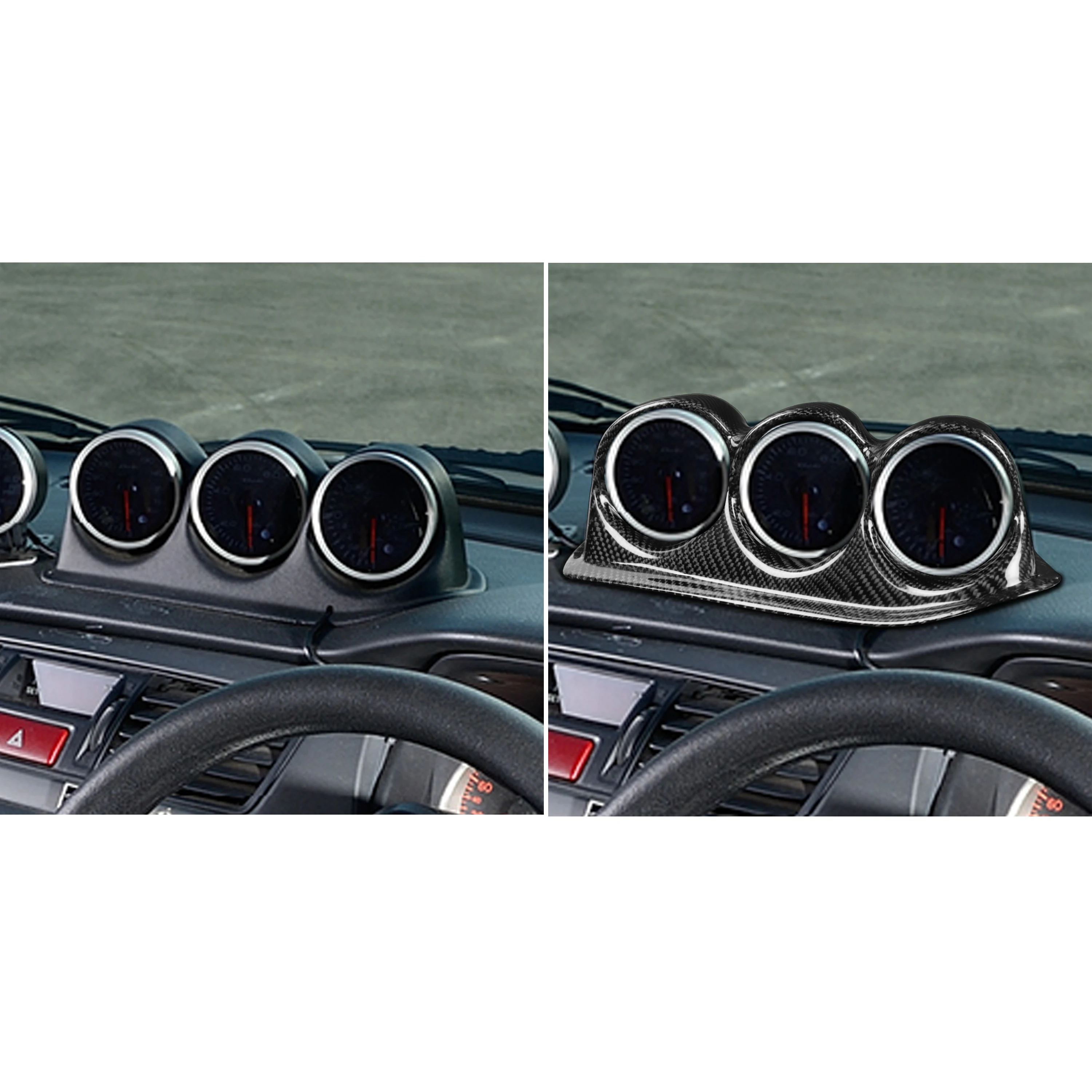 For Mitsubishi Lancer EVO 7-9th Gen 3 Holes Dashboard Pointer Speedometer Real Carbon Fiber Automobile Interior Modification RHD