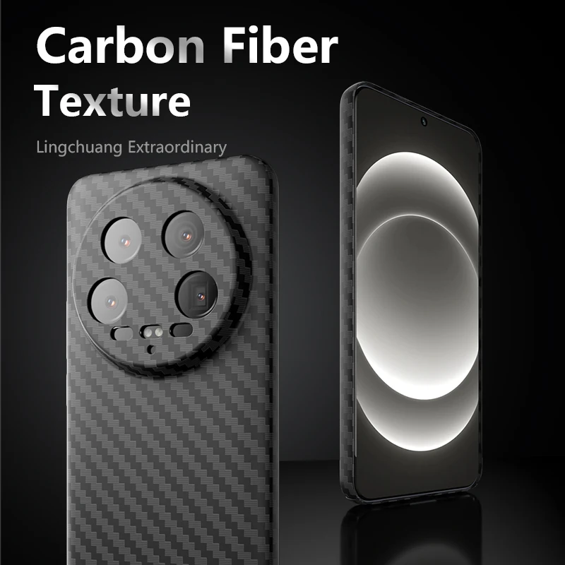 Per Xiaomi 14 Ultra Case Xiaomi 14 Ultra Carbon Fiber Texture Ultra-Sottile Cover Antiurto Hard Pc