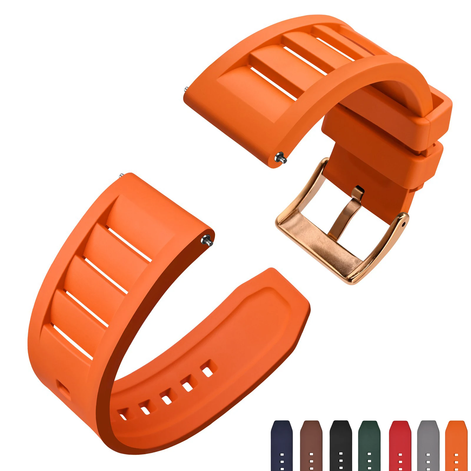 AnbeerFluoroRubberWatchBand20mm22mmWaterproofWatchstrapDurable
