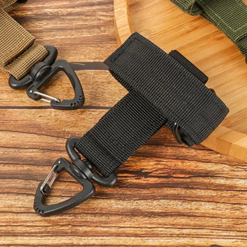 6-Pack Tactical Gear Clip Set - MOLLE Attachment Hooks With Elastic Ropes