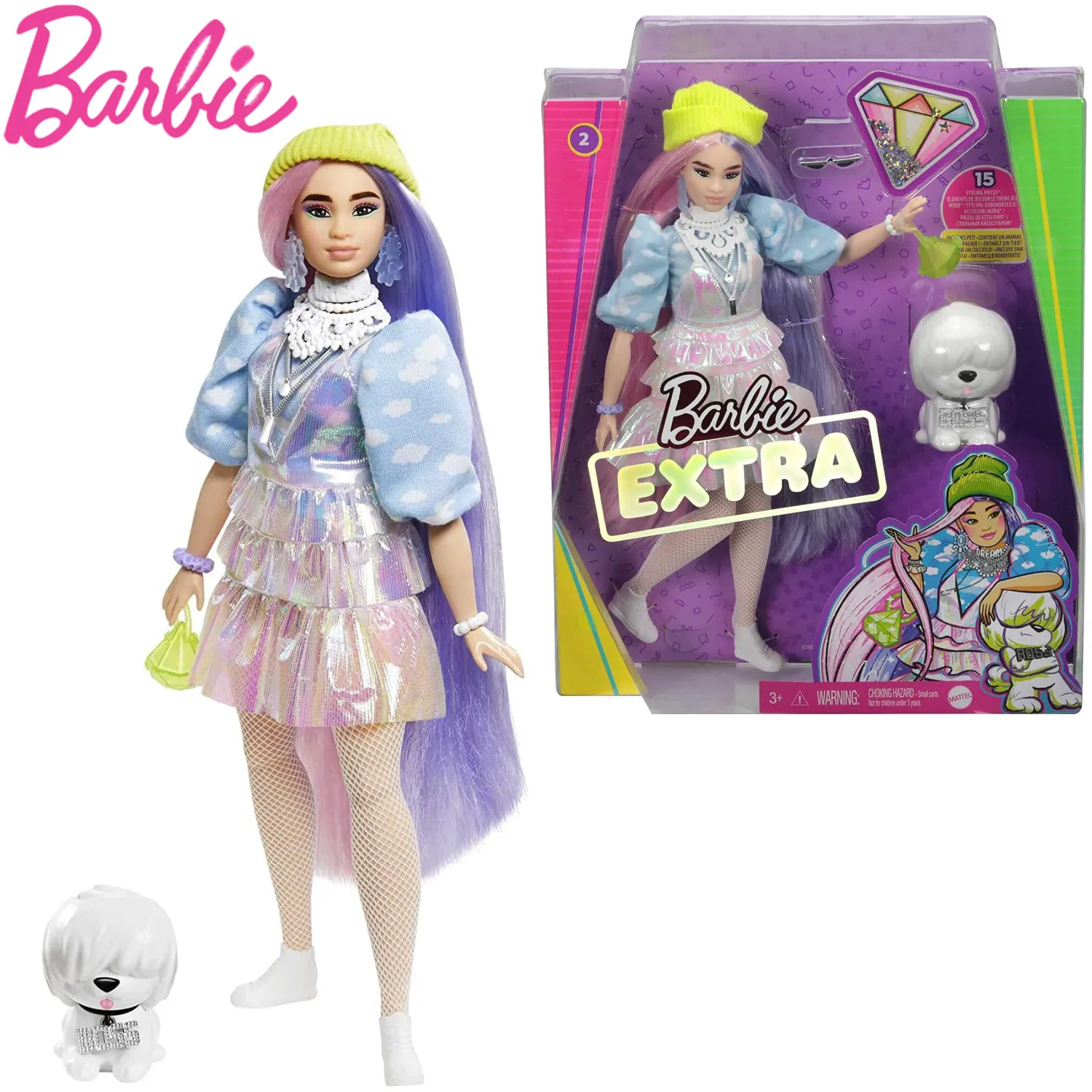 Loving, Shopping, Sharing 2020 Mattel Barbie Extra Doll in Shimmery