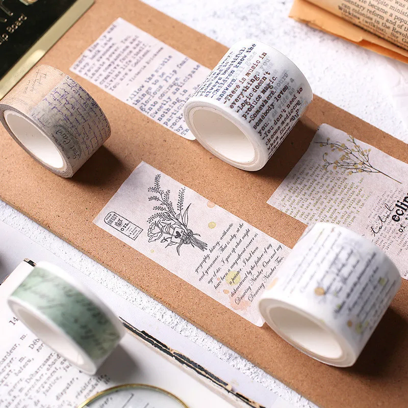 Vintage Washi Tape Set for Scrapbooking and Decorative Journaling