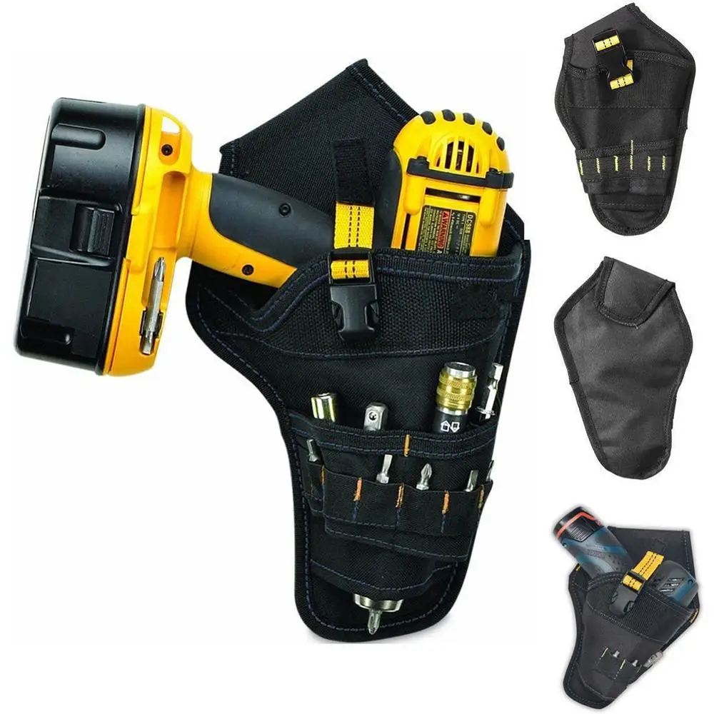 

Portable Heavy Duty Drill Holster Electrician Tool Bag Drill Chuck Belt Storage Pocket For Cordless Drill Professional Tool Bag