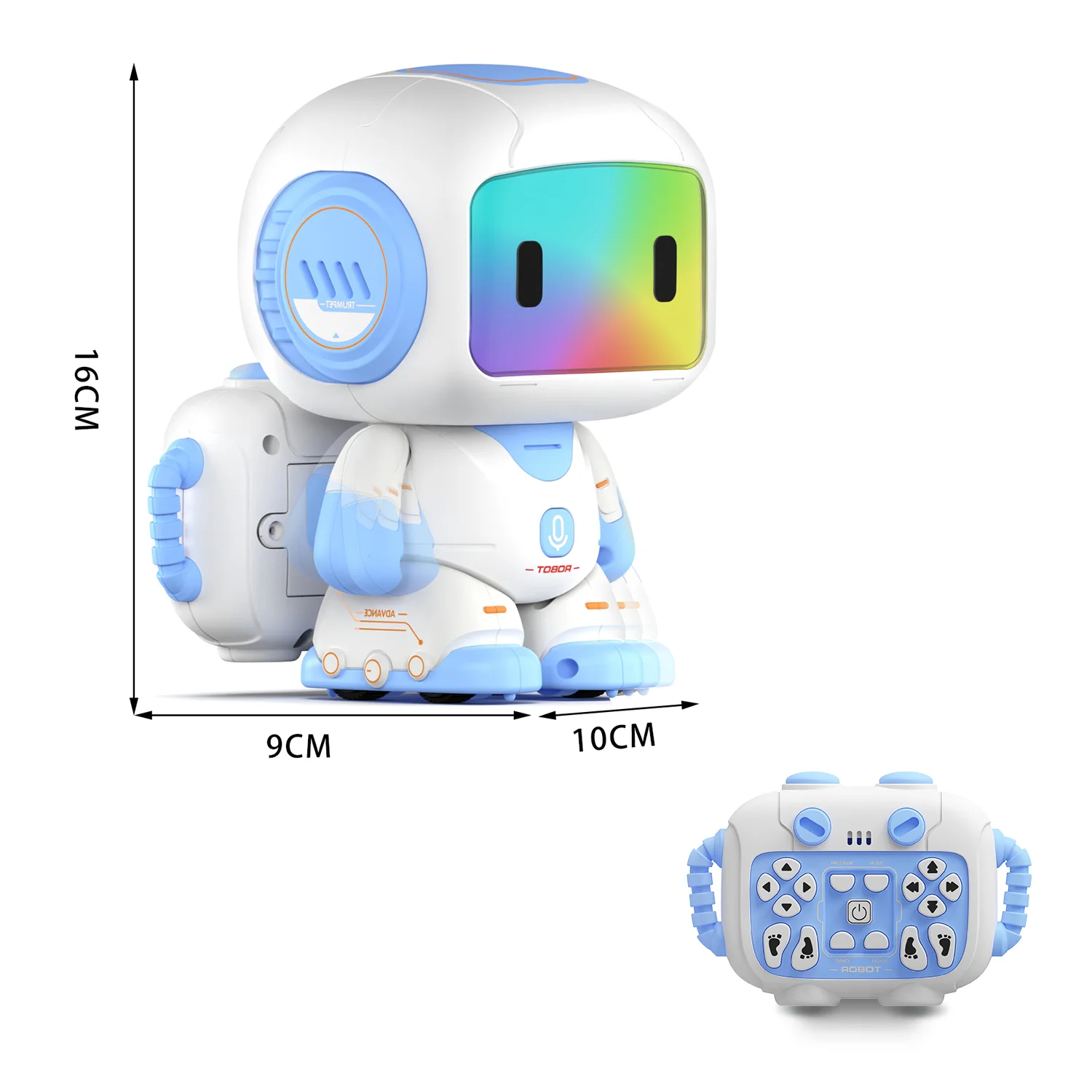 Interactive Children's Robot Toy with Rainbow LED Screen - Music & Storytelling Educational Companion, Touch-Control Rechargeable Gift