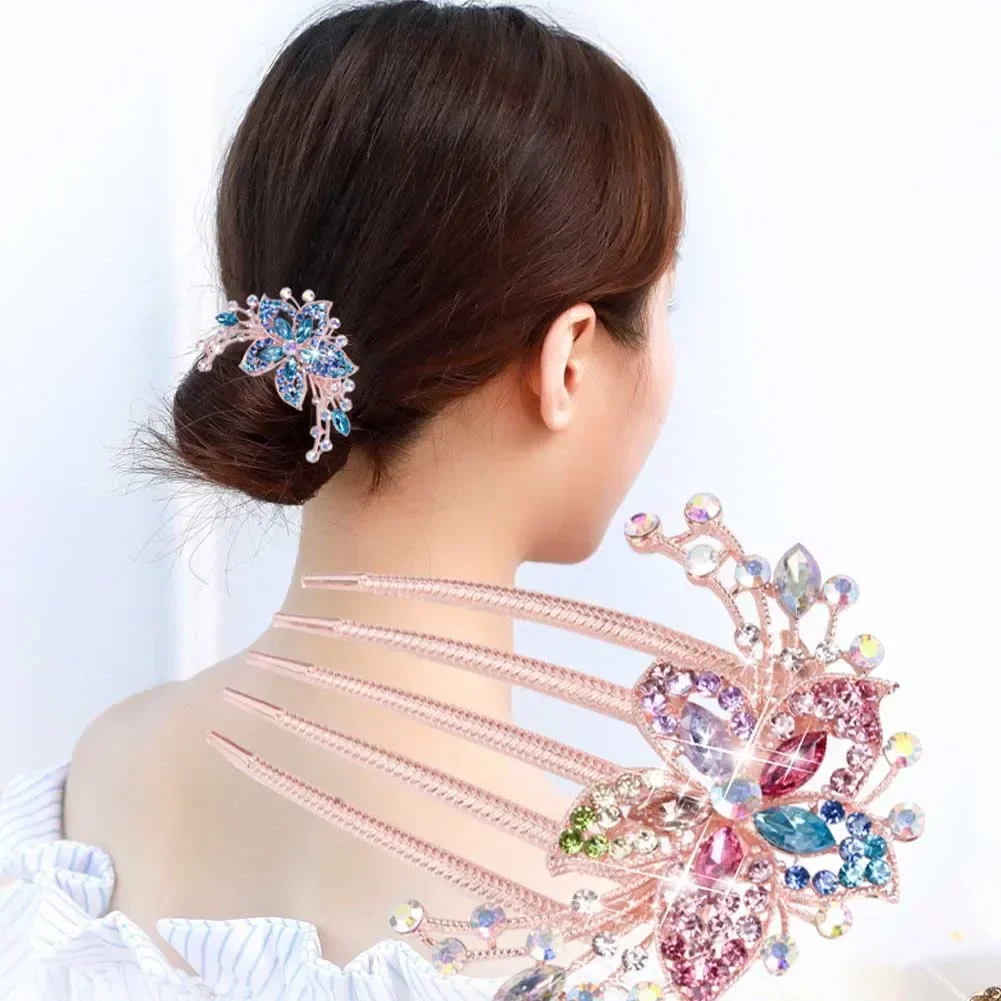 2024 Fiore vintage Fermagli per capelli in cristallo Moda