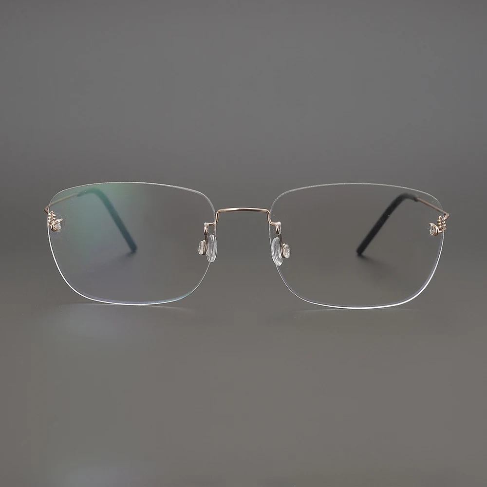 

Screwless retro metal business glasses frame round