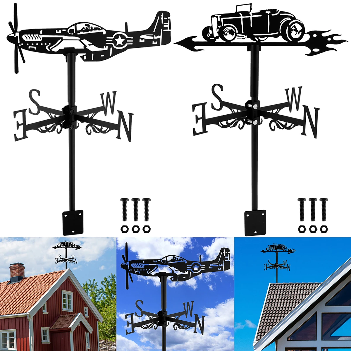 weather-vane-metal-weather-resistant-wind-direction-indicator-retro