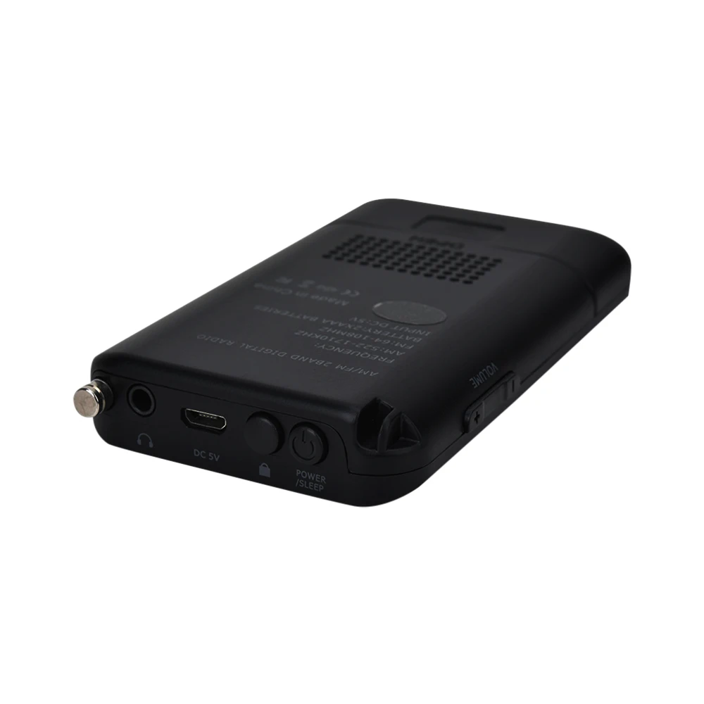 HRD-104 Pocket Radio Stereo Antenna Digital Tuning Radio LCD Display Radio FM AM Pocket with Driver Speaker Rechargeable