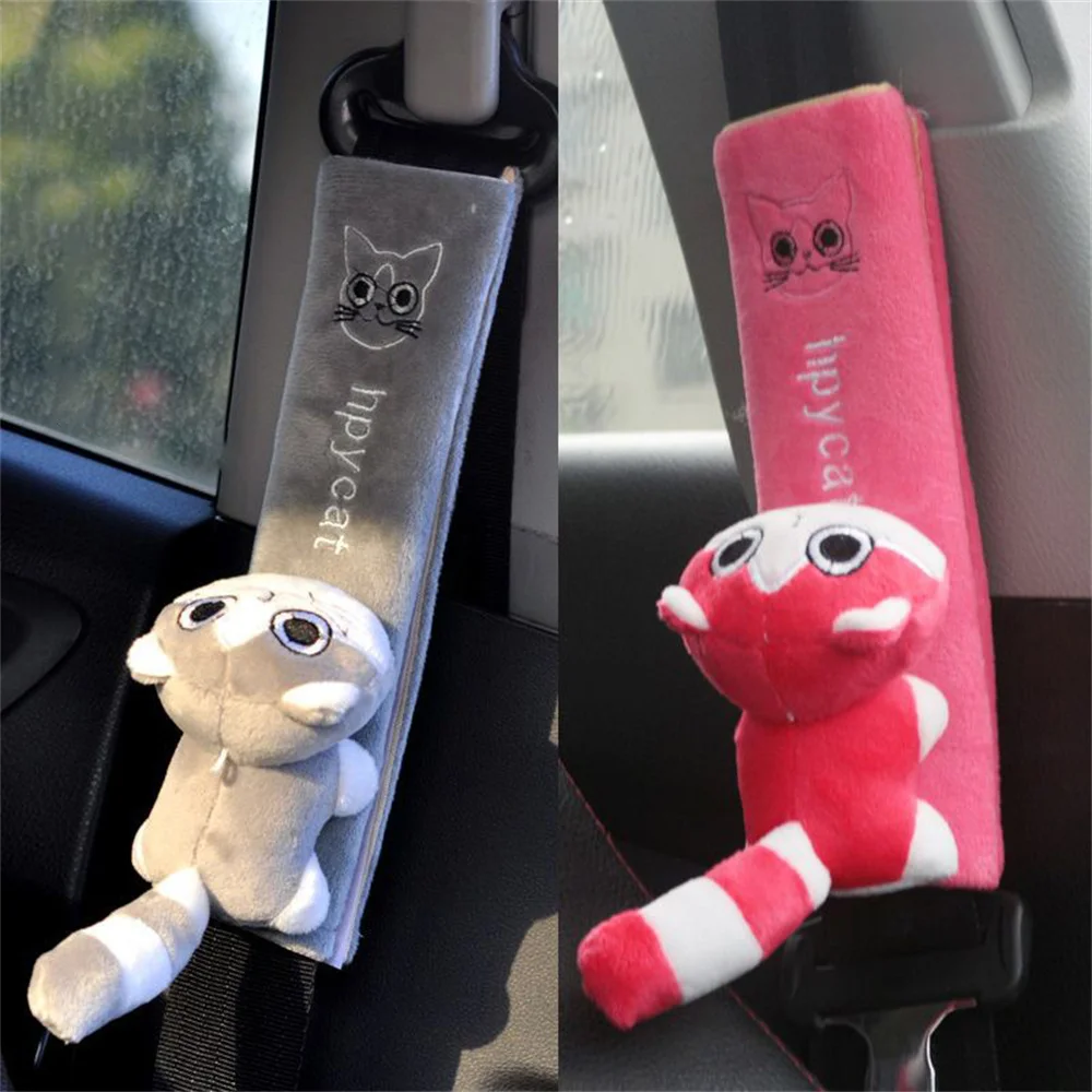 Seat Belt Covers Cartoon Car Seat Belt Shoulder Pad Warm Flannel Interior Cushion Protector Safety Protection