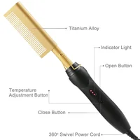 Hot Comb Hair Straightener Brush Hot Comb Pressing Electric Heat Electric Hair Brushes Styling Tools Cepillo Alisador De Cabello 5
