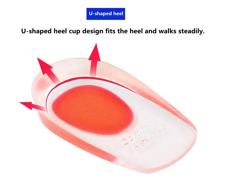 Orthopädische Einlegesohle aus Silikongel für Füße, Sporen, Schmerzen, Fußschuheinlagen, höhenvergrößernde Schuhpolster, stoßdämpfende Schuhsohle, 1 Paar – Detail 6