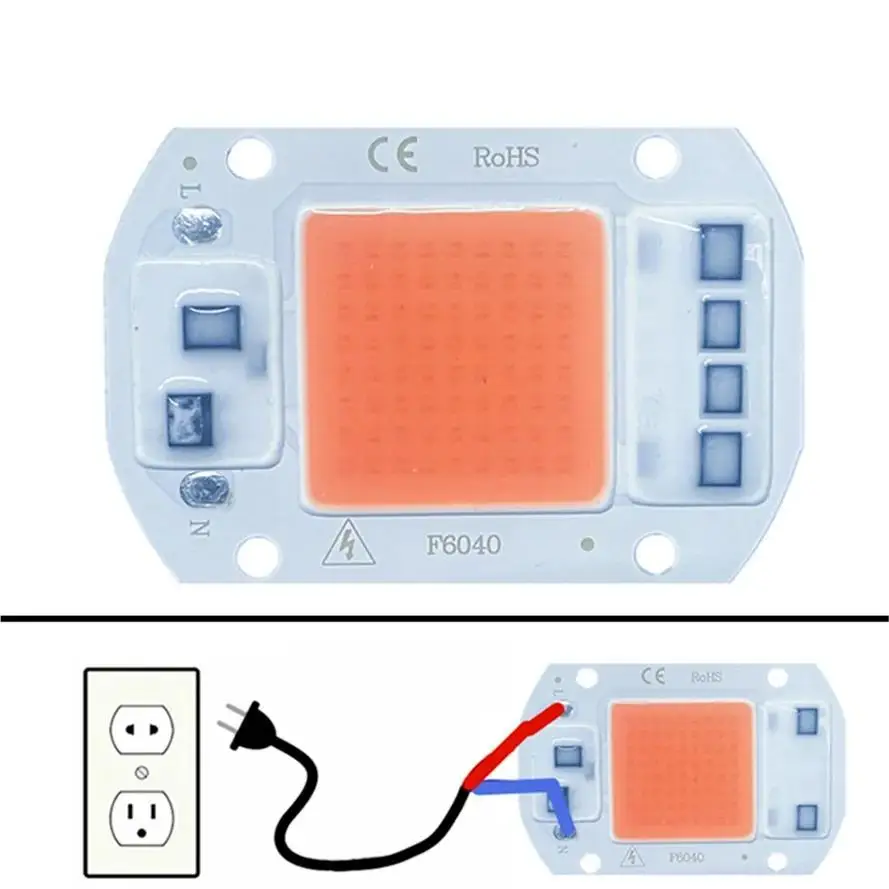 F6040 LED grow COB chip phyto lamp full spectrum AC220V 110V 50W 30W 20W for indoor plant seedling grow flower growth lighting