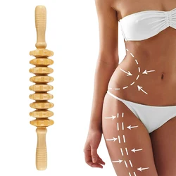 Curved Wooden Lymphatic Massage Roller (Straight 9 Roller)