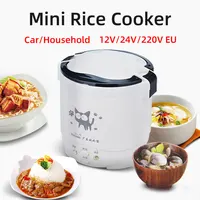 1.0L Mini Rice Cooker,Electric Multicooker Electric Pot,Car Mounted Household 12V 24V 220V EU 1
