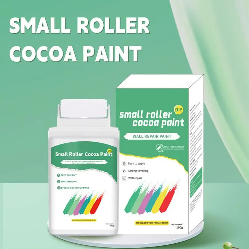 Wall Paint 100g Wall Repair White Paint Painting Kit White Ceiling Touch Up With Roller Brush For Walls To