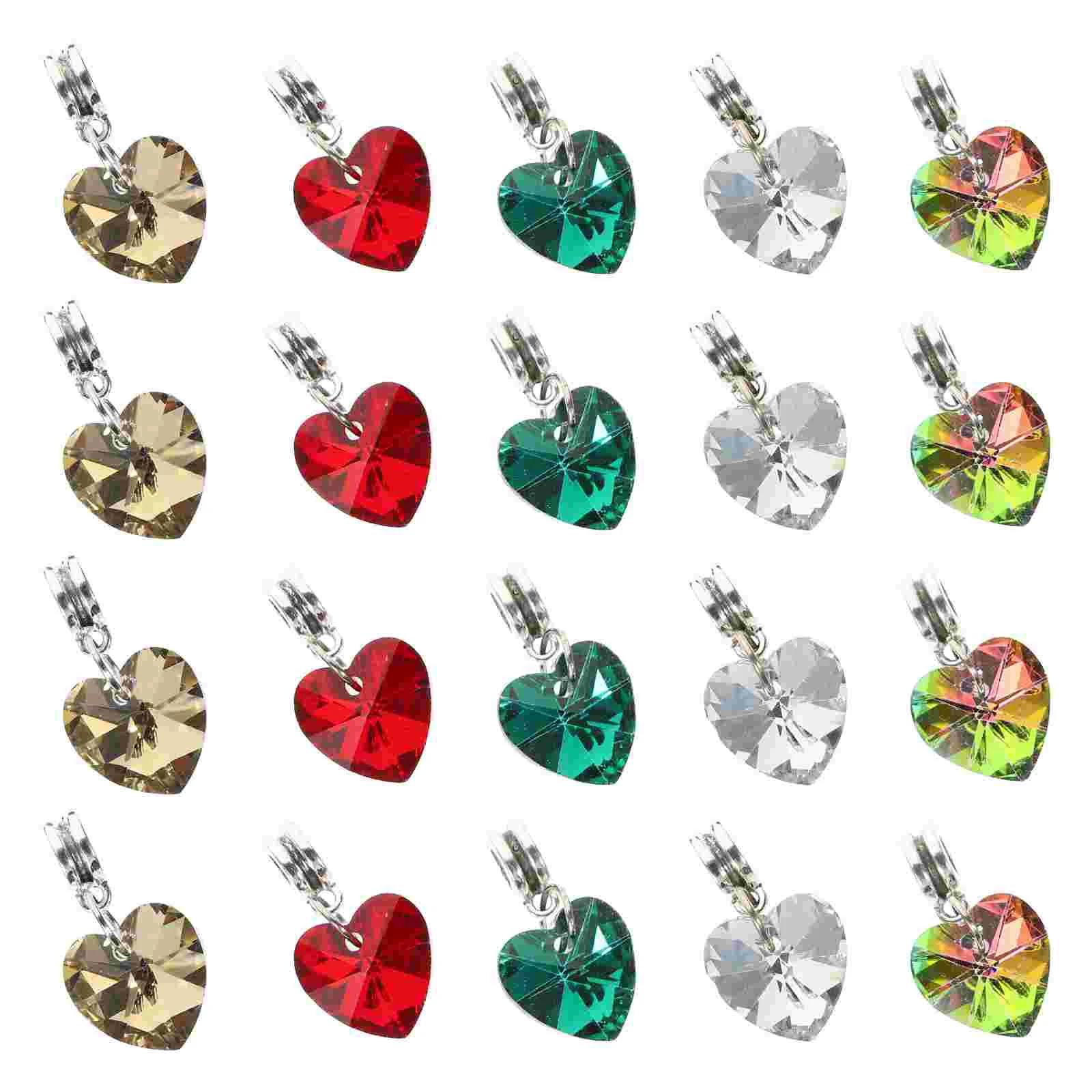 

50Pcs Imitation Rhinestone Heart Shaped Pendants Jewelry Making Pendants Mixed Color