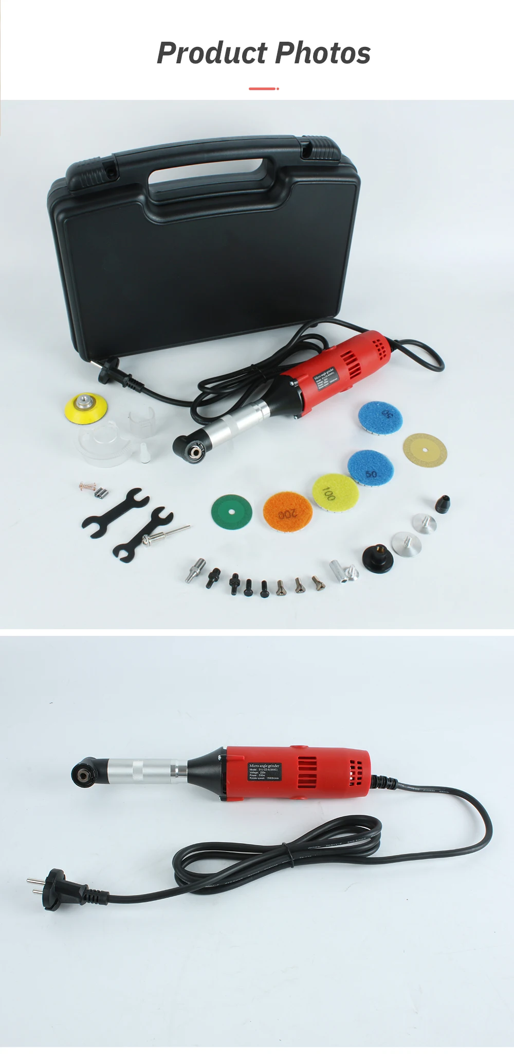 550W Multi-Functional Electric Angle Grinder 90-Degree Elbow Grout Cleaning Mach