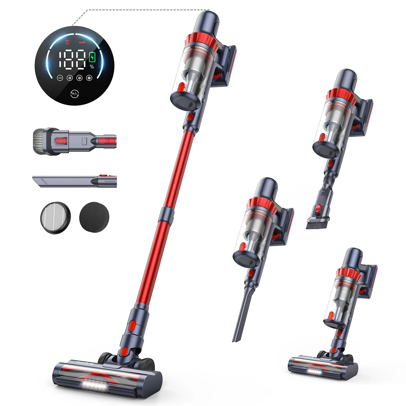 Honiture S13 Cordless Vacuum Cleaner 33Kpa 400W Touch Screen 50 Mins