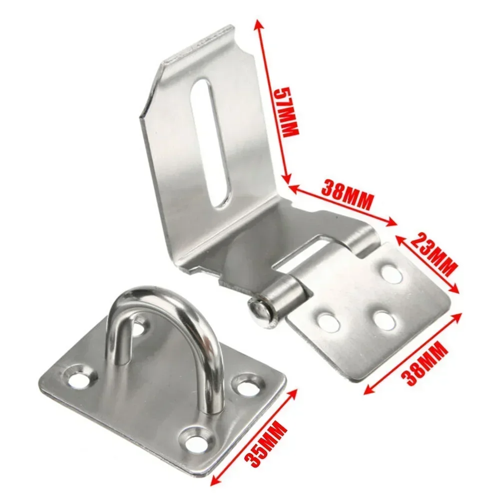 Padlock Hasp 90 Degrees Stainless Steel Hasp Gate Shed Latch Lock Home Safety Door Clasp Lock Anti-theft Plate Buckle gate door lock