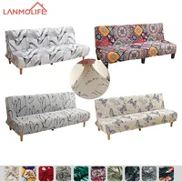 LANMOLIFE Printed Sofa Bed Cover Spandex Non-Slip Futon Sofa Covers Removable And Cleanable Furniture Covers For Hotel Offices 1