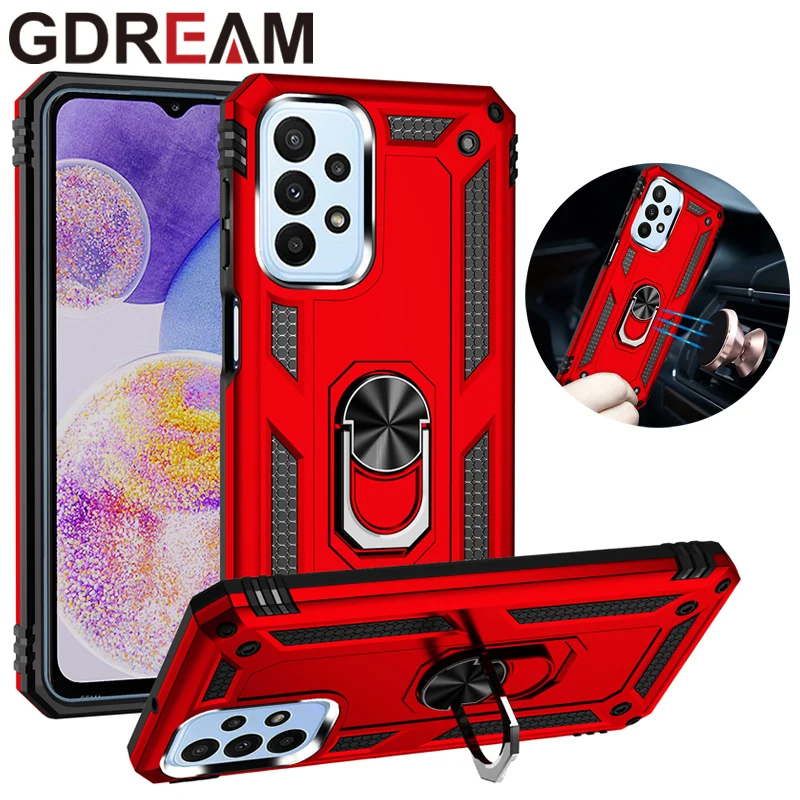 

Shockproof Armor Phone Case For Samsung A03 A13 A23 Luxury Anti-Fall Bracket Ring Protective Cover For Galaxy A03S A33 A53 A73