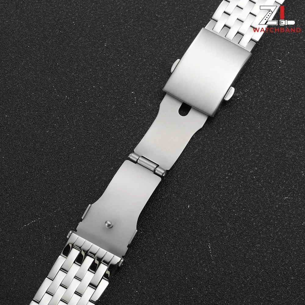 Premium Stainless Steel Watch Strap with Metal Folding Buckle - Versatile Sizing and Stylish Design