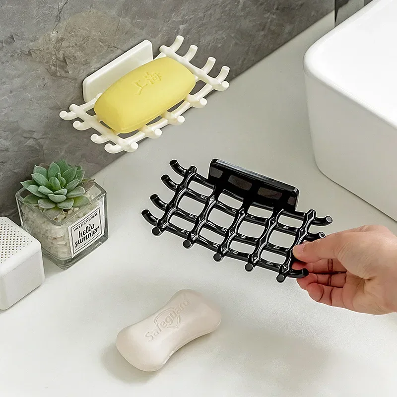 Creative Drainage Soap Box Wall-mounted Shelf Household No-hole Bathroom Kitchen Storage Supplies