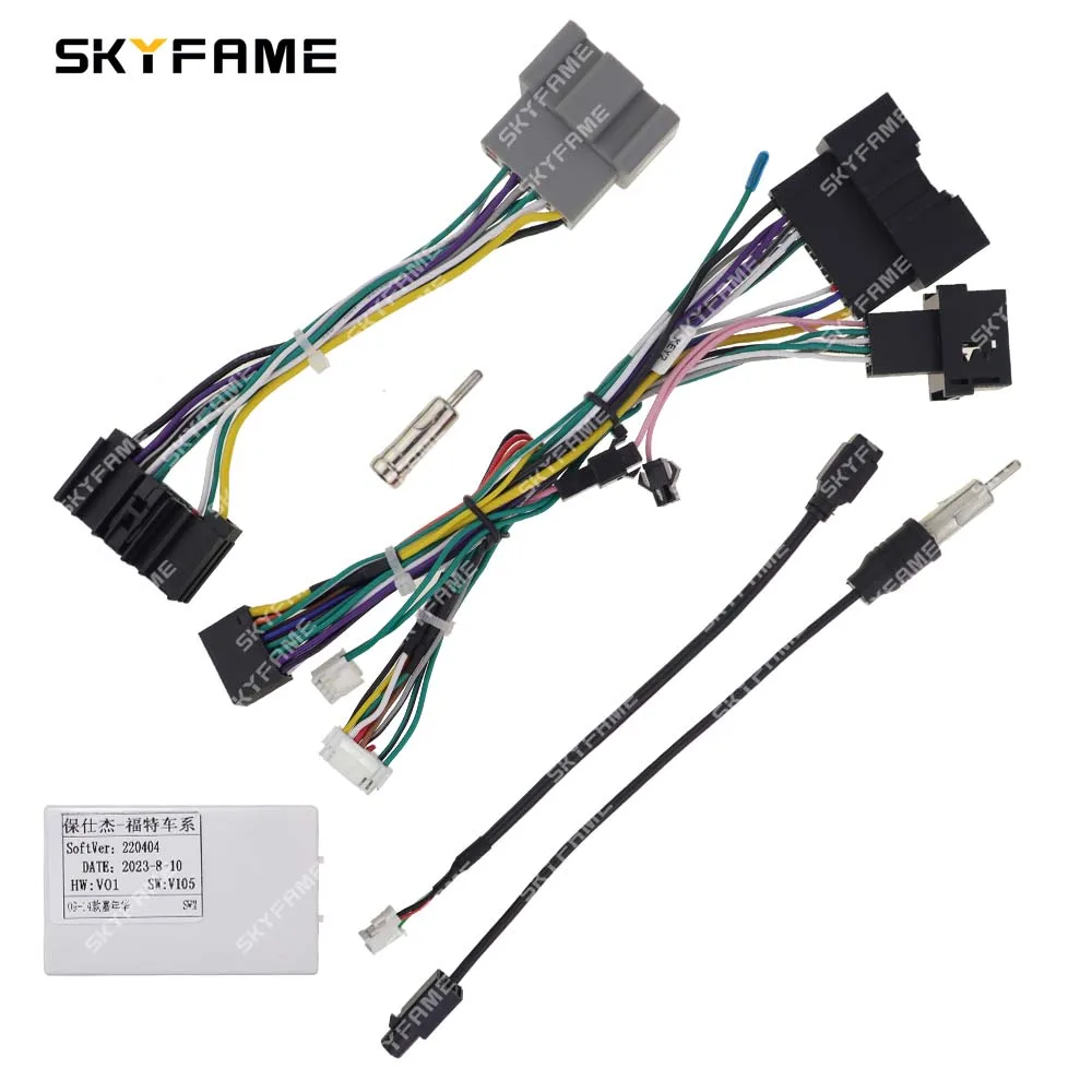 Car 16Pin Wire Harness Adapter Canbus Box Decoder Android Radio Power Cable For Ford Fiesta Ecosport