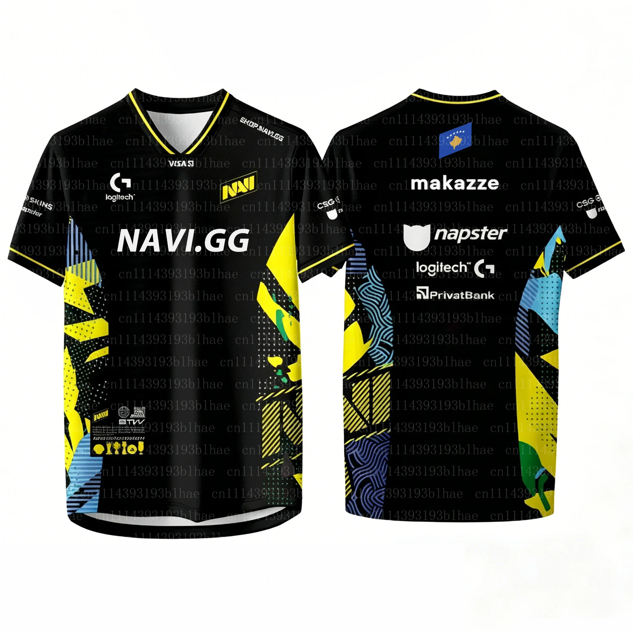 Neues 2026 Uniform-Trikot für NAVI Esports Club CS2 Fans T-Shirts Herren Atmungsaktive Kurzarm-Tops mit V-Ausschnitt Sommer-Sportbekleidung Tees