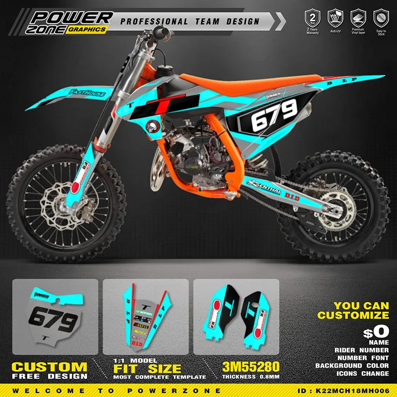 PowerZone Ŀ  ׷  Į, KTM SX85 85 2018 2019 2020 85cc, ȣ ̸ Costom 03, 3M ƼĿ ŰƮ