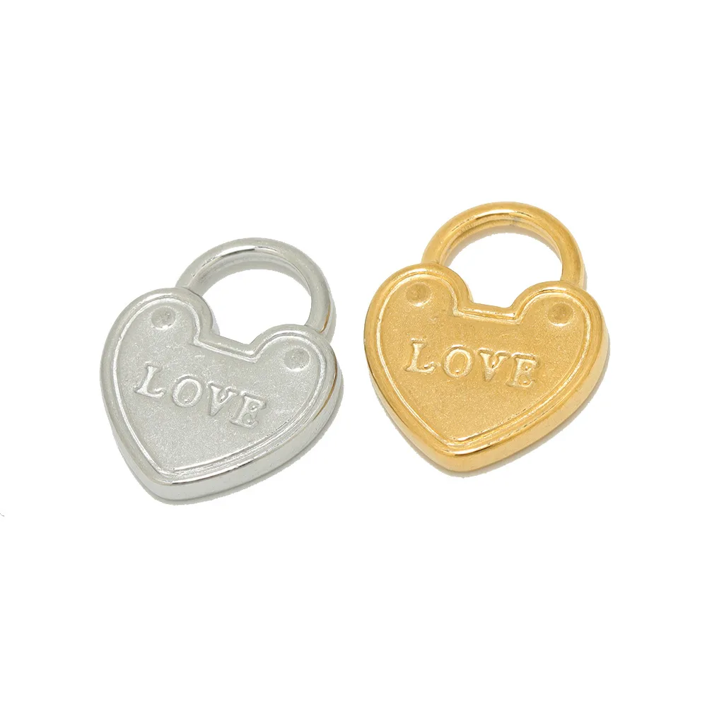 

5Pcs Lock LOVE Pendant DIY Necklace Bracelet for Valentine's Day Gift Stainless Steel Charms Accessories Handmade Supplies