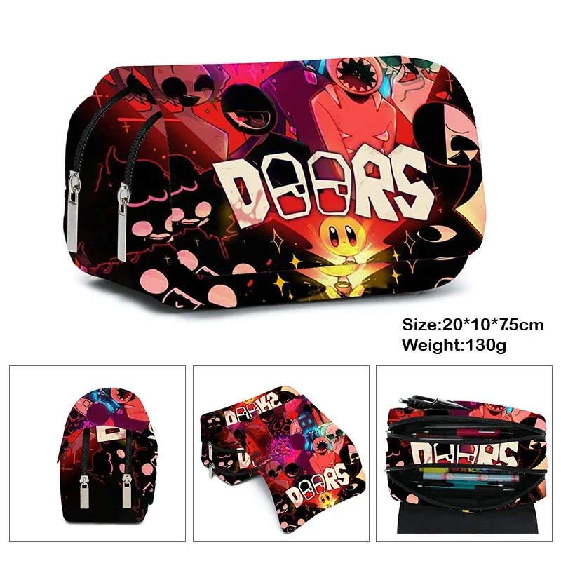 

Doors Roblox Figure Escape From The Door Children's Pencil Bag Pencil Box Elementary and Middle School Students Stationery Box