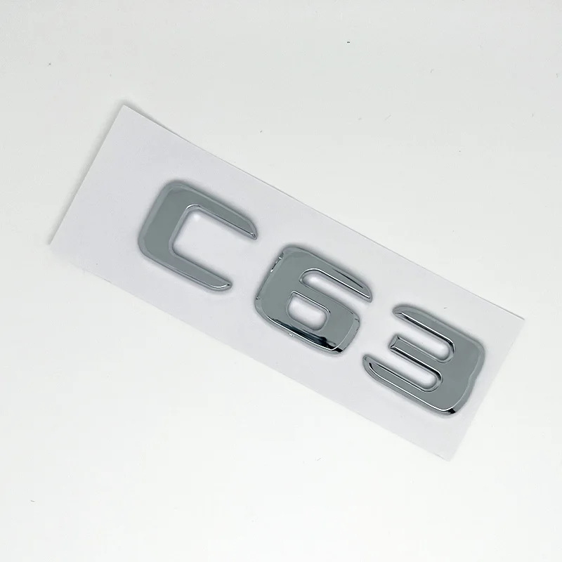 3D 블랙 C63S 로고 레터링 V8 BITURBO 배지 자동차 리어 스타 스티커 트렁크 AMG 엠블럼 (메르세데스 벤츠 AMG W205 C205 악세사리용)