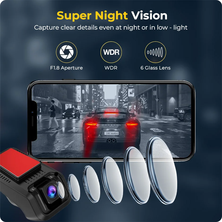 2K WiFi Full HD Auto DVR Dash Cam Fahren Video Recorder APP Steuerung 24H Parkplatz Monitor Loop Aufnahme nachtsicht Für Alle Autos – Detail 4