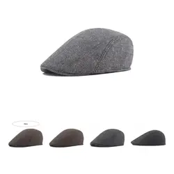 Terrific Men Hat Vintage Decorative Elastic Winter Caps  Newsboy Caps    Men Cap